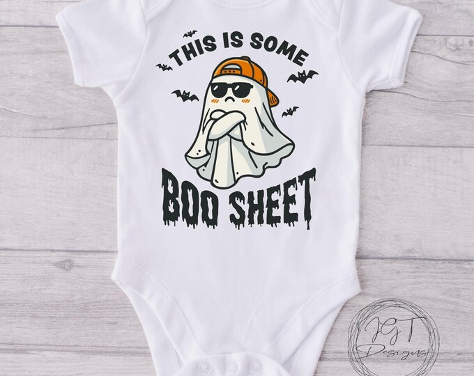 This Is Some BOO Sheet Retro Halloween Baby Onesies® Bodysuit