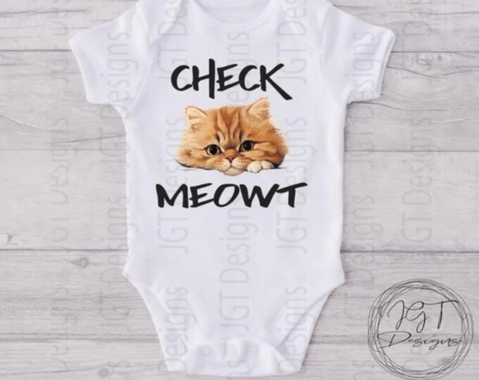 Check Meowt Cat Baby Onesie® Bodysuit