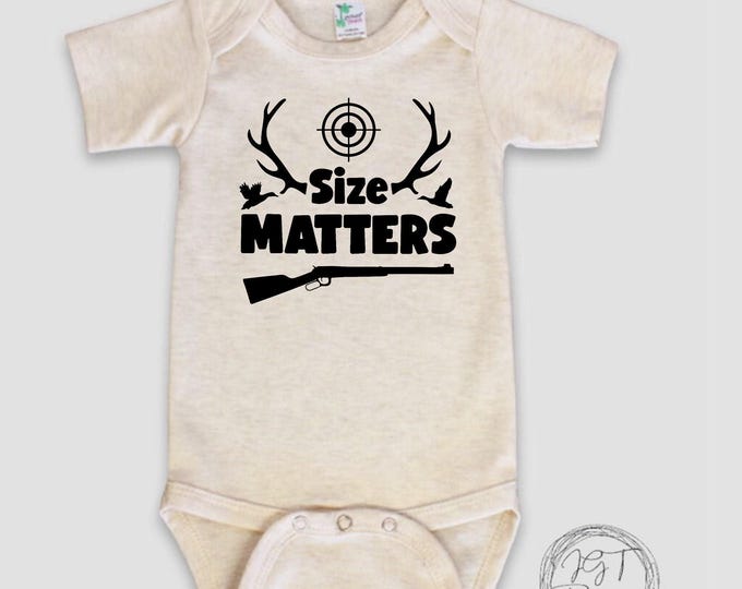 Deer Hunting Baby Onesie® Bodysuit - Size Matters