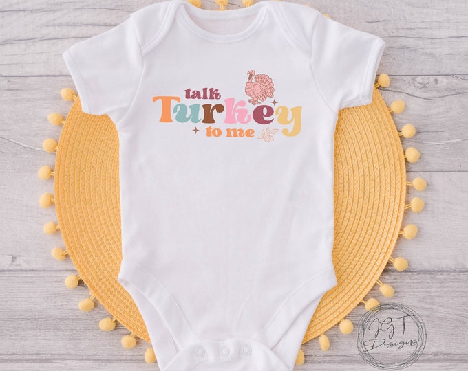 Talk Turkey To Me Thanksgiving Baby Onesie® Bodysuit - Fall