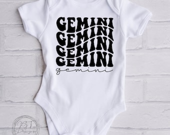 Gemini Zodiac Baby Onesie® Bodysuit -  Gemini -  Retro