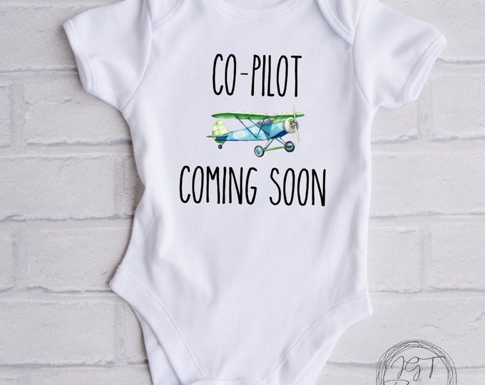 Pilot Baby Onesie® Bodysuit -  Co Pilot Coming Soon -  Pregnancy Announcement -
