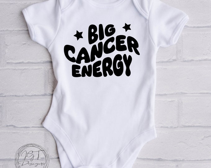Cancer Zodiac Baby Onesie® Bodysuit -  Big Cancer Energy -  Retro