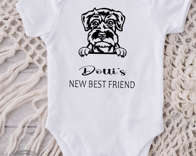 Schnauzer New Best Friend Baby Onesie® Bodysuit - Personalized