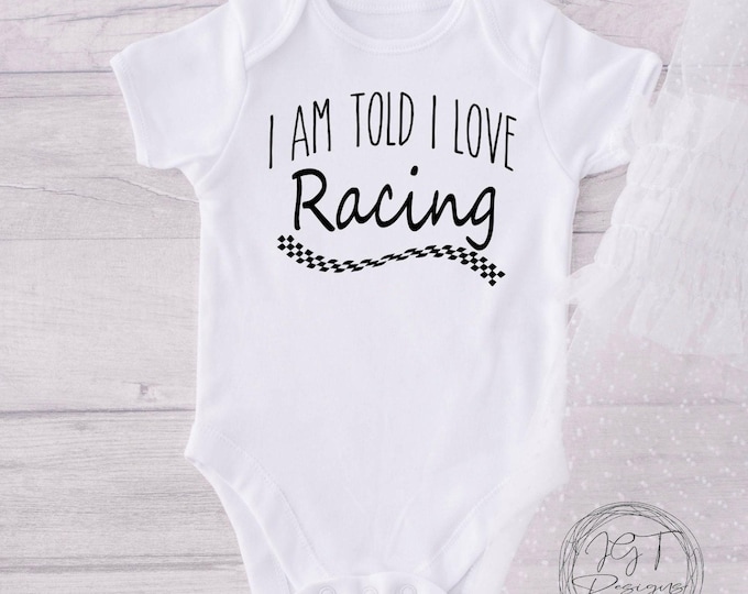 Funny Racing Baby Onesie® Bodysuit - I Love Racing