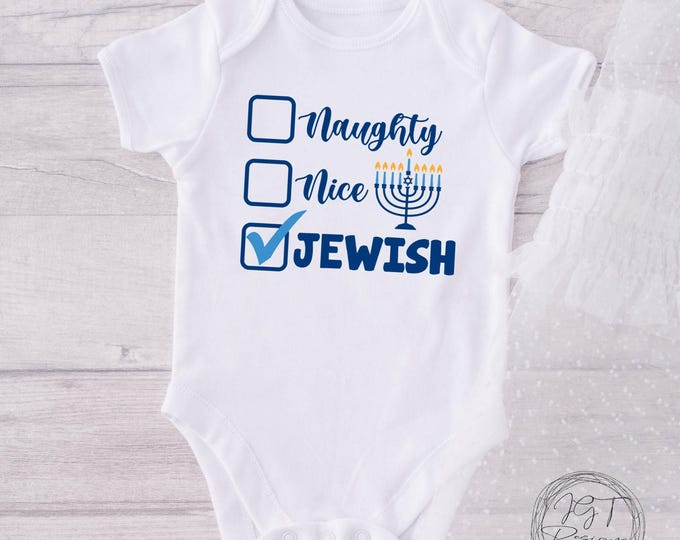 Naughty Nice Jewish Baby Onesie® Bodysuit -  Hanukkah