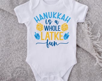 Hanukkah Is A Whole Latke Fun Baby Onesie® Bodysuit -  Hanukkah