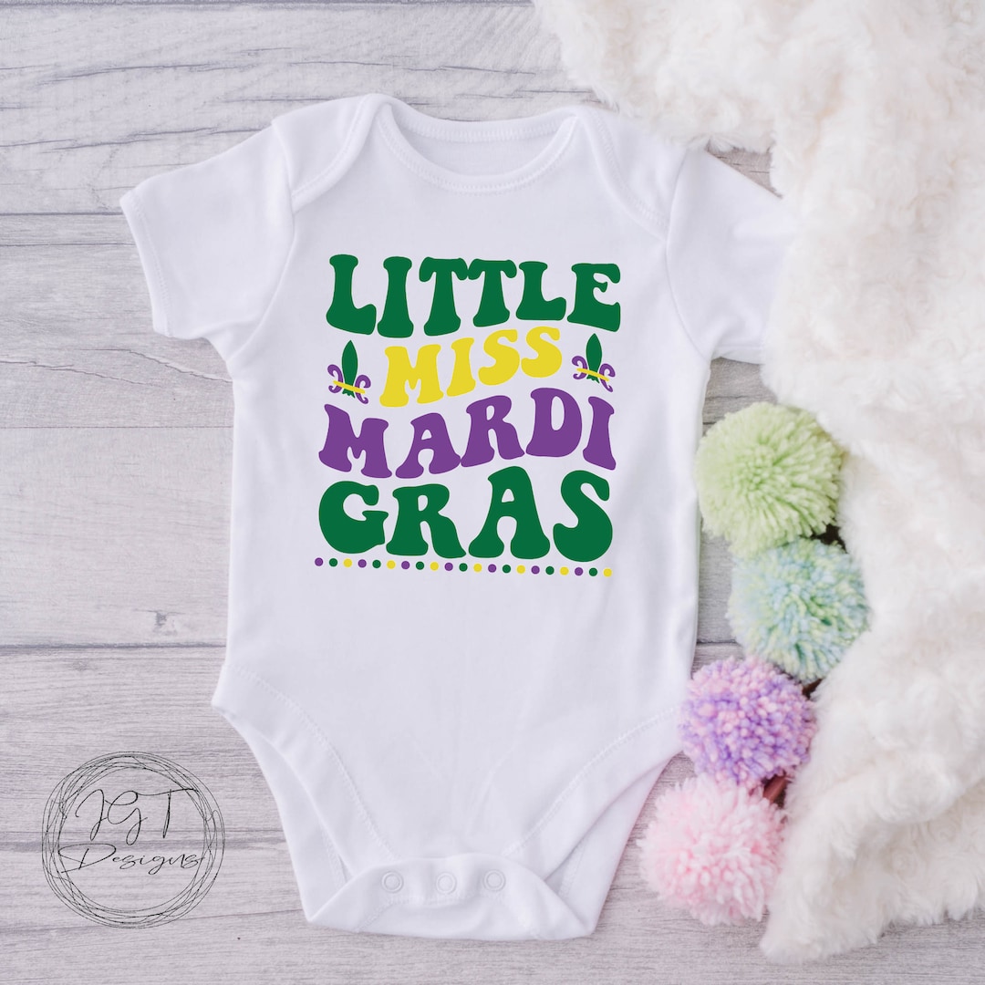 mardi gras baby onesie