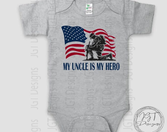 My Uncle Is My Hero - Military Baby Onesie® Bodysuit