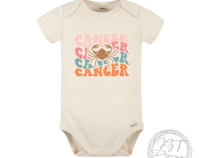 Cancer Zodiac Baby Onesie® Bodysuit -  Cancer -  Retro