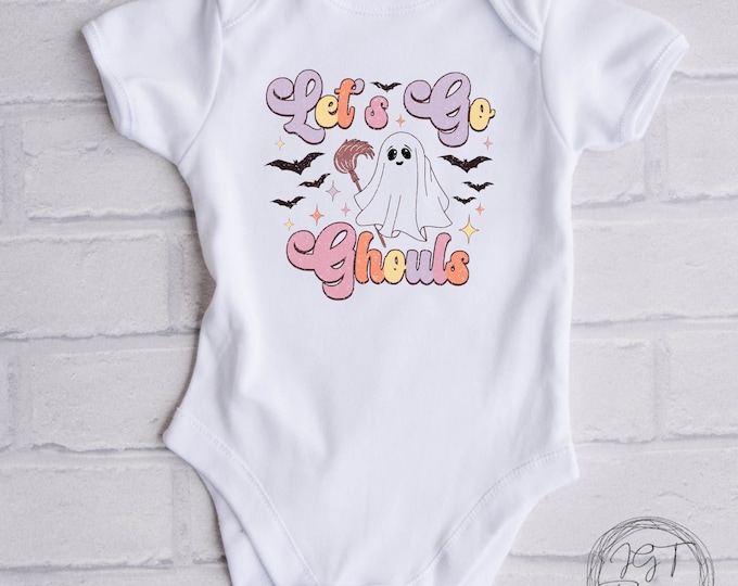 Let's Go Ghouls Retro Halloween Baby Onesie® Bodysuit