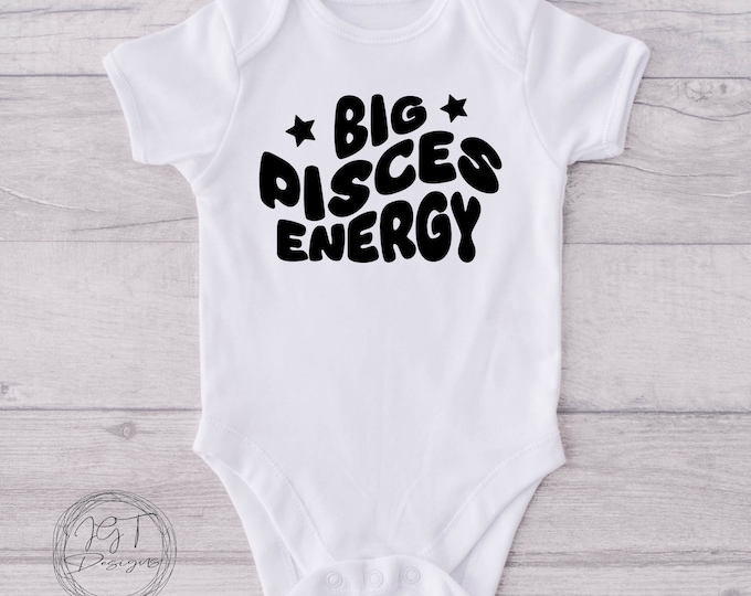 Pisces Zodiac Baby Onesie® Bodysuit -  Big Pisces Energy -