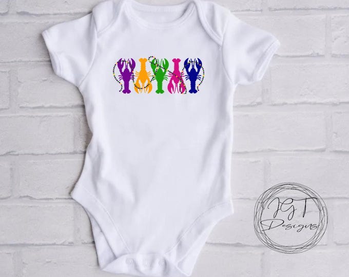 Crayfish Mardi Gras Baby Onesie® Bodysuit