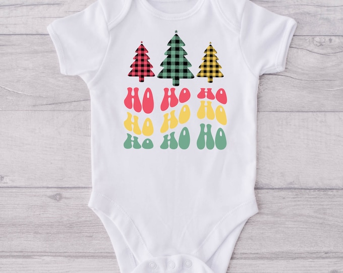 Christmas Baby Onesie® Bodysuit -Ho Ho Ho Baby Onesie® Bodysuit -RetroKids Christmas Tshirt