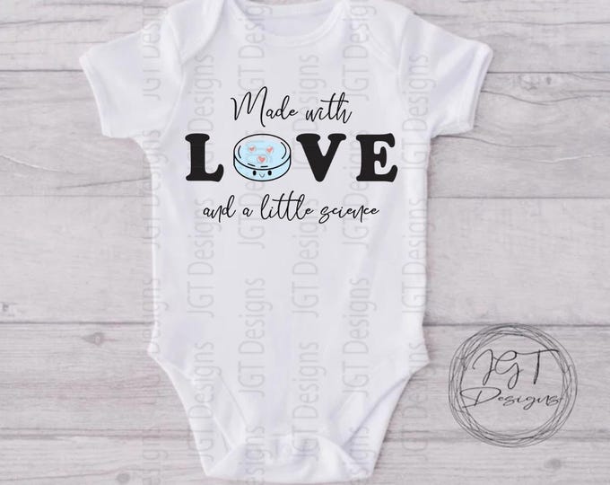 IVF Baby Onesie® Bodysuit -  Made With Love And A Little Science -  Rainbow Miracle Baby