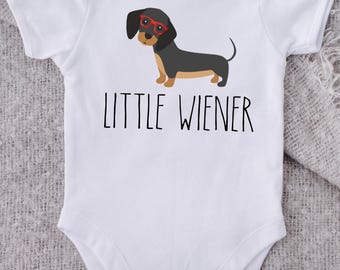 Little Wiener Dog Baby Onesie® Bodysuit -  Dachshund Bodysuit