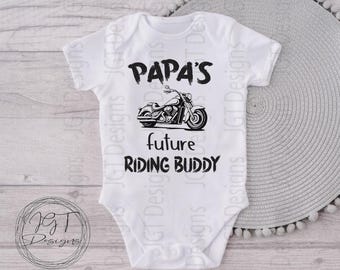 Papa’s Future Riding Buddy Motorcycle Baby Onesie® Bodysuit