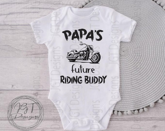 Papa’s Future Riding Buddy Motorcycle Baby Onesie® Bodysuit