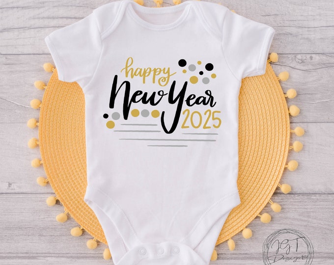 New Year's Baby Onesie® Bodysuit -  Happy New Year 2025 Baby Onesie® Bodysuit -  New Year’s