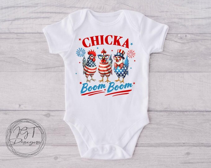 Chicka Boom Boom - July 4th Baby Onesie® Bodysuit