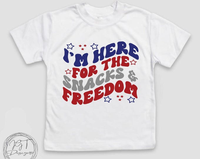 July 4th Tshirt -  I’m Here For The Snacks And Freedom -  Retro -  Baby Onesie® Bodysuit -   -