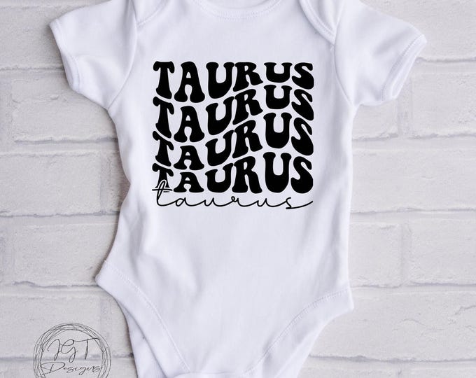 Taurus Zodiac Baby Onesie® Bodysuit -  Taurus -  Retro