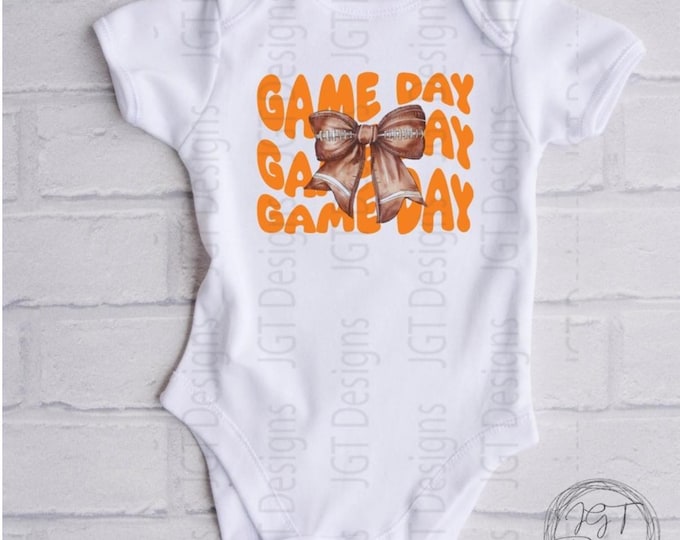 Orange and White Football Onesie®  Bodysuit - Game Day
