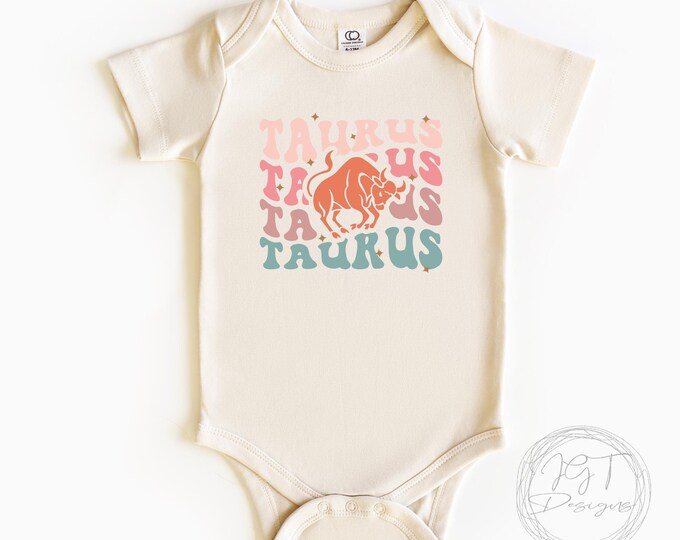 Taurus Zodiac Baby Onesie® Bodysuit -  Taurus -  Retro
