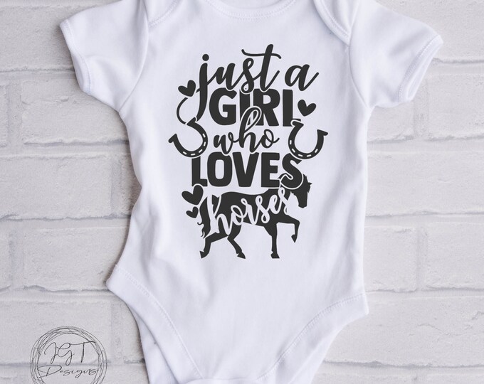 Horseback Riding Baby Onesie® Bodysuit -  Just A Girl Who Loves Horses