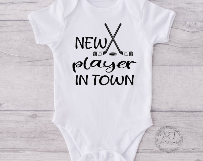 New Player In Town Hockey Baby Onesie® Bodysuit
