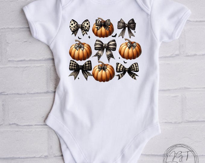 Halloween Baby  Onesie®Bodysuit - Coquette Pumpkin Bow