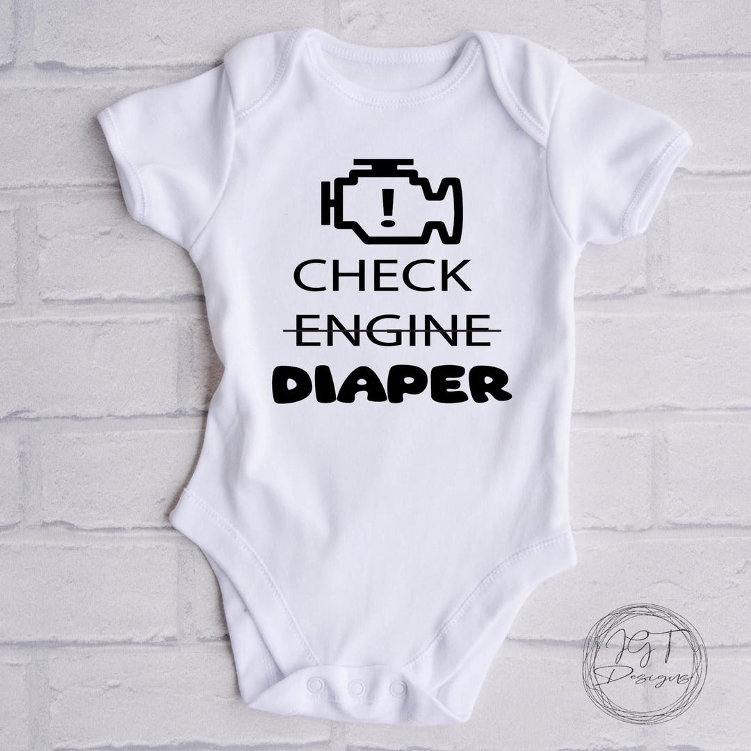 Check Engine Diaper - Funny Baby Onesie® Bodysuit - Etsy