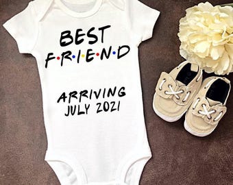 Pregnancy Announcement Baby Onesie® Bodysuit -  Best Friend Arriving