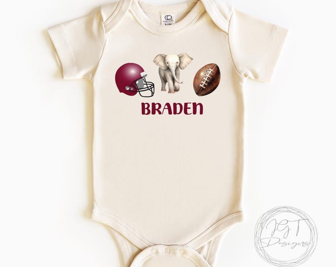 Personalized Football Baby Onesie® - Helmet Elephant Football