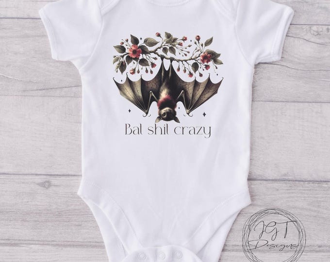 Bat Shit Crazy Halloween Baby Onesie® Bodysuit - Coquette Design