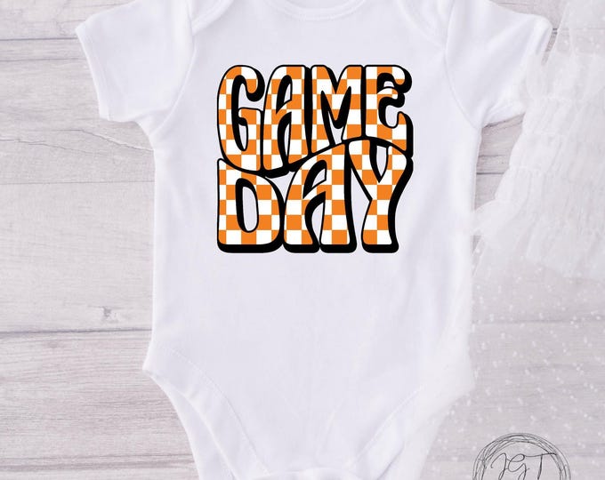 Game Day Baby Onesie®, Football Baby Outfit, Orange and White