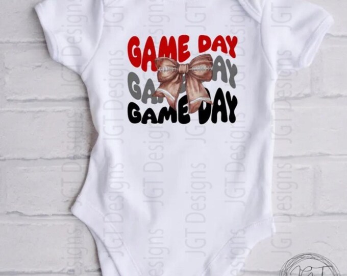 Red Grey White Football Onesie® Bodysuit - Game Day