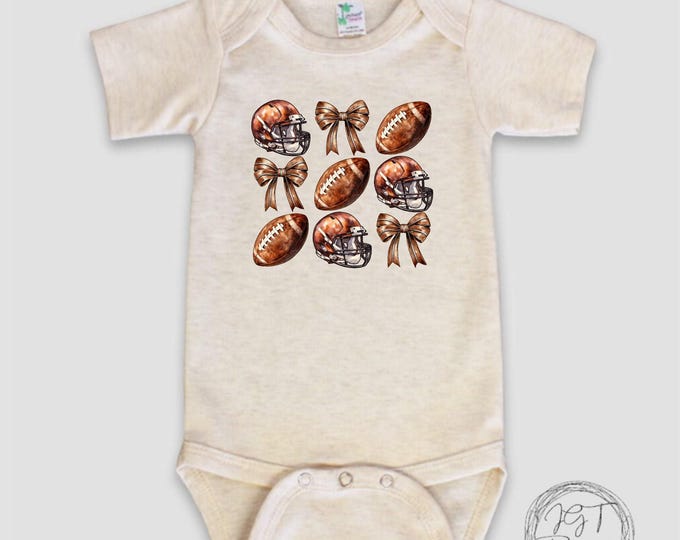 Coquette Football Baby Onesie® Bodysuit - Football Bow