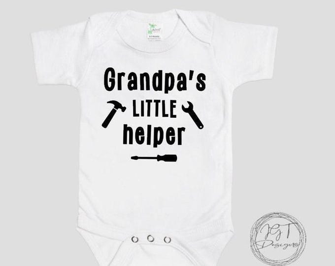 Grandpa's Little Helper Baby Onesie® Bodysuit  - Funny Bodysuit