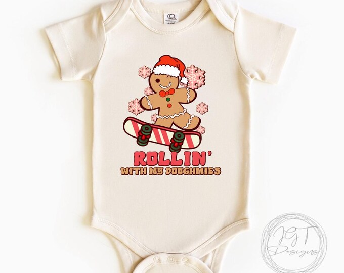 Christmas Baby Onesie®: Rollin’ With My Doughmies Graphic Bodysuit