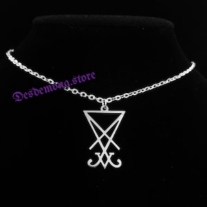 Sigil of Lucifer Stainless Steel short necklace Gothic Goth Alternative Occult Pagan Alchemy Symbolic silver symbol