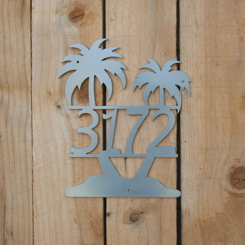 Palm Tree House Number Etsy