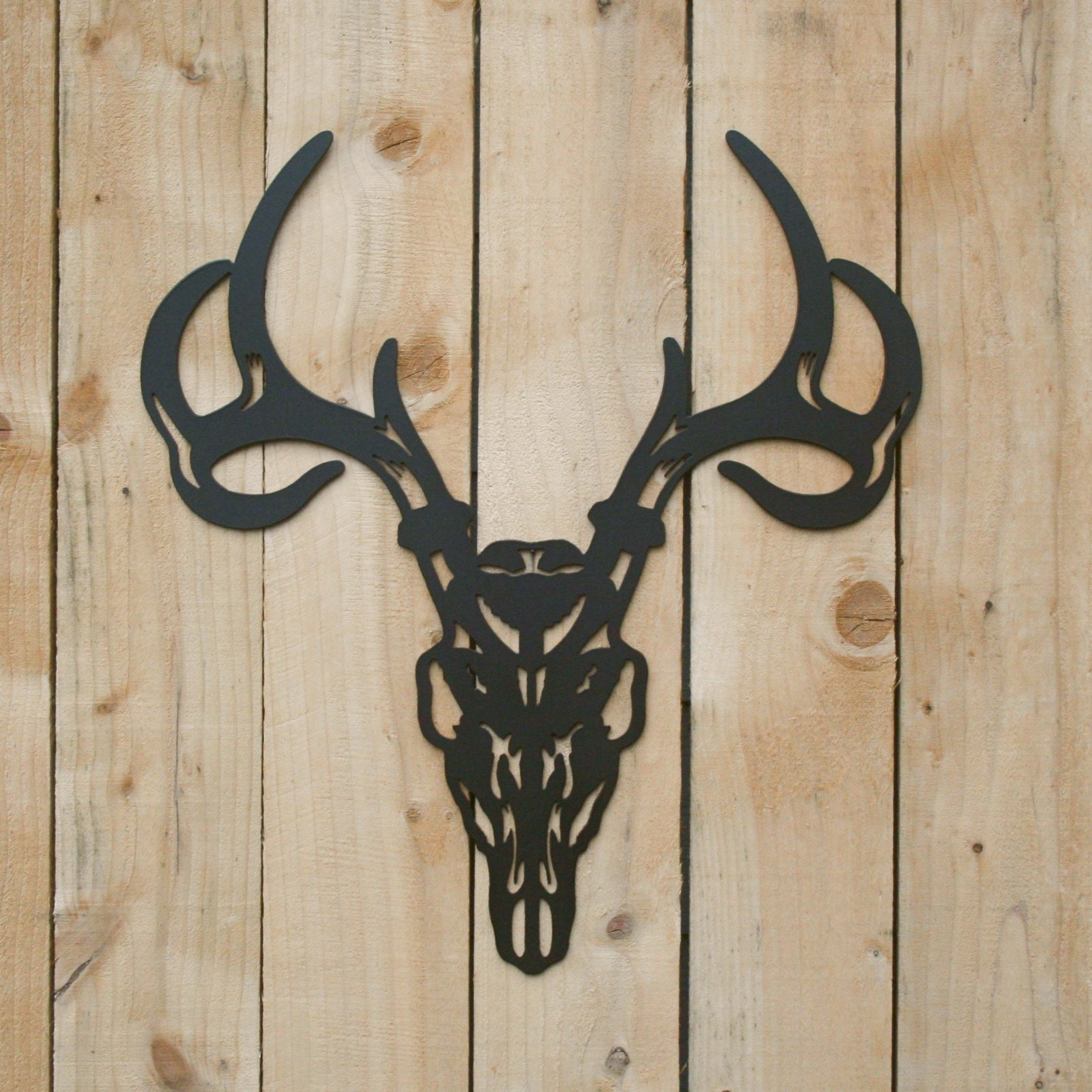 Deer Skull Metal Art Etsy Metal Art Buck Skull Wall Etsy