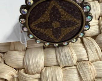 Upcycled LV Round Ring Revamped Rhinestone Ring BRONZE NWT