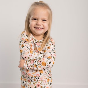 Boho Floral Bamboo Two Piece Toddler Pajamas