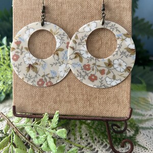Handmade Unique Lightweight Colorful  Big Round Fabric Earrings