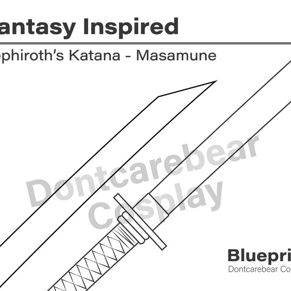 Fantasie geïnspireerd - Sephiroth's Katana - Masamune - Blauwdruk - PDF - Digitale download