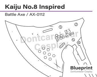 Kaiju No.8 Geïnspireerd - Battle Axe / AX-0112 - Blauwdruk - PDF - Download digitale