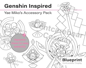 Genshin Impact Inspired - Yae Miko's accessoirepakket - blauwdruk - PDF - digitale download