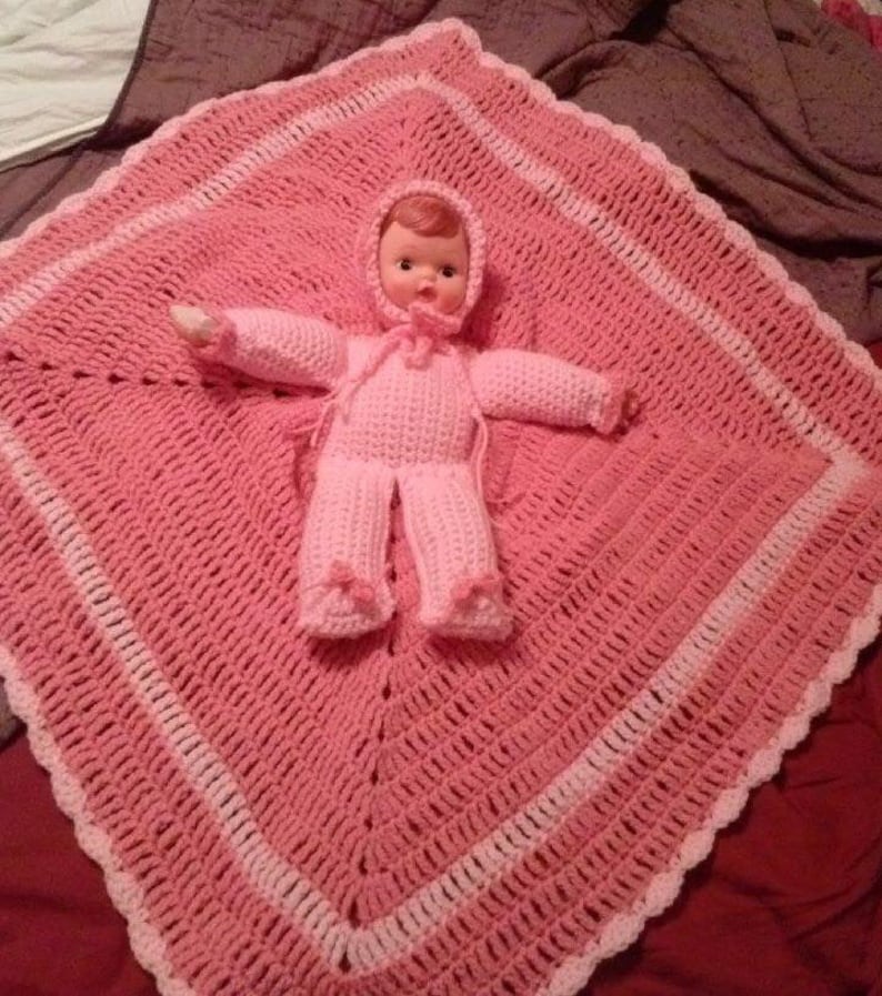Crochet Baby Doll with attached Blanket Etsy